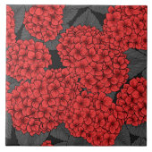 Rode hydrangea tegeltje (Voorkant)