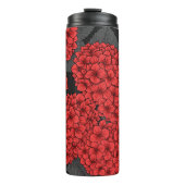 Rode hydrangea thermosbeker (Voorkant)