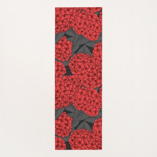 Rode hydrangea yogamat (Achterkant)