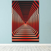 Rode hypnotische illusies canvas afdruk (Insitu (Houten vloer))