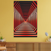 Rode hypnotische illusies canvas afdruk (Insitu (Woonkamer))