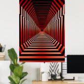 Rode hypnotische illusies poster (Thuiskantoor)