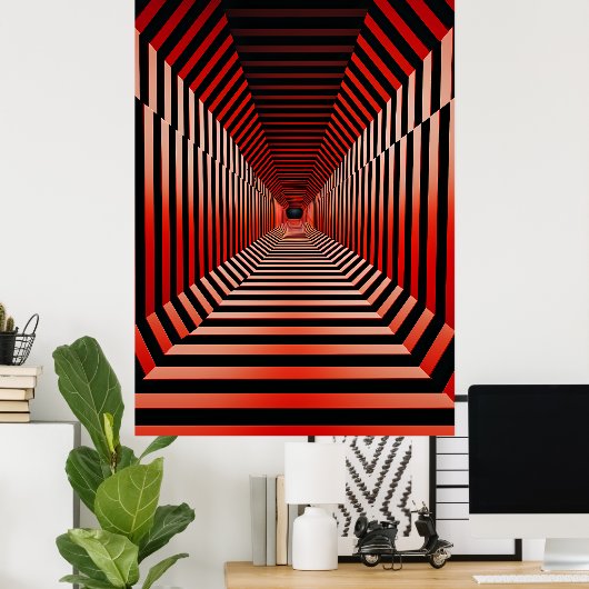 Rode hypnotische illusies poster (Thuiskantoor)