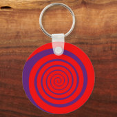 rode hypnotische spiraal sleutelhanger (Voorkant)