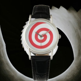 Rode hypnotiserende spiraal horloge