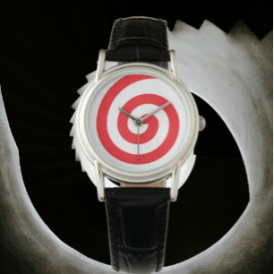 Rode Hypnotiserende Spiraal Horloge