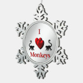 Rode I-armapen Tin Sneeuwvlok Ornament (Rechts)