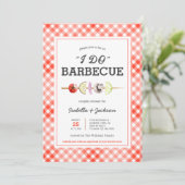 Rode I DO BBQ Barbecue Trouw Bruiloft Uitnodiging (Staand voorkant)