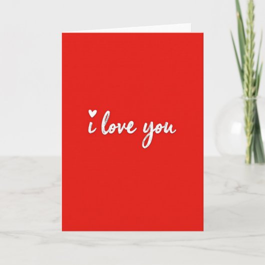Rode I Love You Script Valentijnskaart Kaart (Voorkant)
