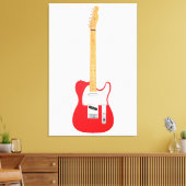 RODE ICONISCHE ELEKTRISCHE GITAAR 32x48 Canvas Afdruk (Insitu (Woonkamer))