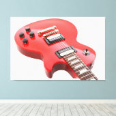RODE ICONISCHE ELEKTRISCHE GITAAR 32x48 Canvas Afdruk (Insitu (Houten vloer))