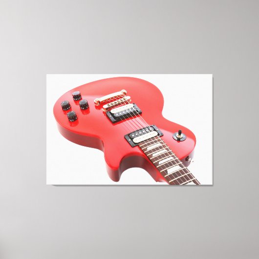 RODE ICONISCHE ELEKTRISCHE GITAAR 32x48 Canvas Afdruk (Voorkant)