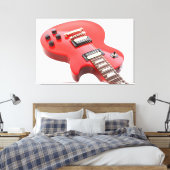 RODE ICONISCHE ELEKTRISCHE GITAAR 32x48 Canvas Afdruk (Insitu (Slaapkamer))