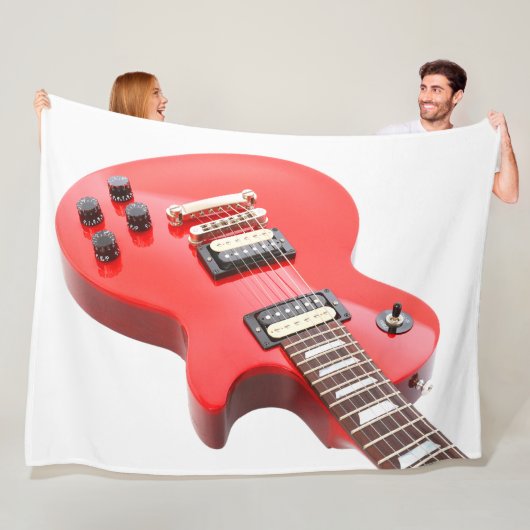 RODE ICONISCHE ELEKTRISCHE GITAAR FLEECE DEKEN (In situ)
