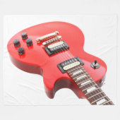 RODE ICONISCHE ELEKTRISCHE GITAAR FLEECE DEKEN (Voorkant (Horizontaal))