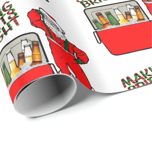 Rode ijsborst met bier en kerstman cadeaupapier (Rol Hoek)