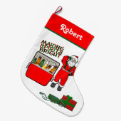 Rode ijsborst met bier en kerstman grote kerstsok (Voorkant (Hangend))