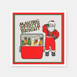 Rode ijsborst met bier en kerstman servet