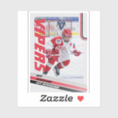 Rode ijshockeyruilkaart sticker (Vel)