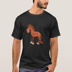 Rode IJslandse Paard Cartoon Gangbare Paarden Paar T-shirt