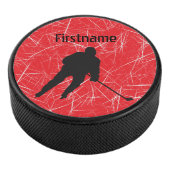 Rode ijsspeler - Aangepaste ijs Hockey Puck (3/4)