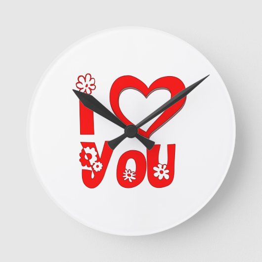 Rode 'Ik Hou Van Jou' wandklok (Voorkant)