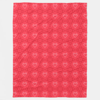 Rode Ikat-stijl Hartpatroon Fleece Deken