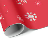 Rode illustratieve sneeuwvlok leuke vrolijke kerst cadeaupapier (Rol Hoek)