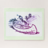 Rode Indiaan met kano Legpuzzel (Horizontaal)