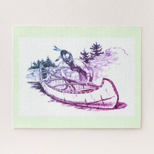 Rode Indiaan met kano Legpuzzel