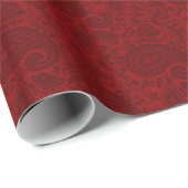 Rode indiaanse damast cadeaupapier (Rol Hoek)