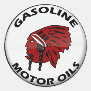 Rode Indiase Benzine teken crystal vers. Ronde Sticker