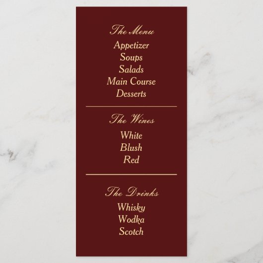 Rode Indiase bruiloft - Menu Kaart / Rackcard (Achterkant)