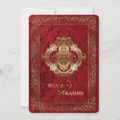 Rode Indiase bruiloft - Uitnodiging Kaart (Voorkant)