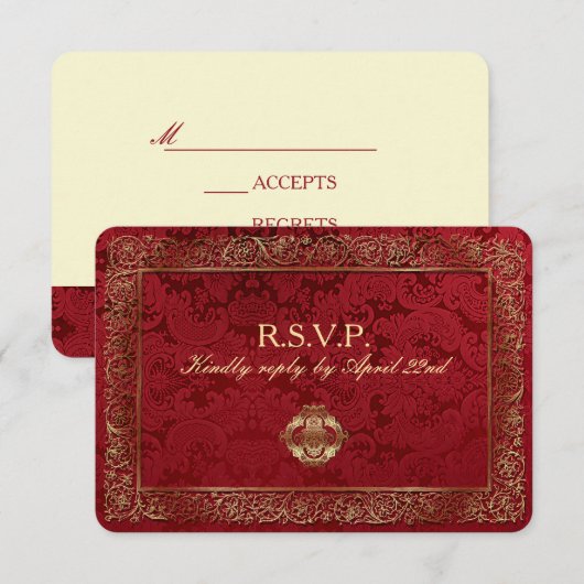 Rode Indische bruiloft - Kaart antwoorden (Voorkant / Achterkant)