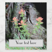 Rode Indische Paintborstelbloemen in het bos Wijn Etiket (Enkel label)