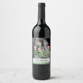 Rode Indische Paintborstelbloemen in het bos Wijn Etiket (Voorkant)