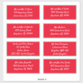 Rode individuele ontvanger Naam Adres Verzending Sticker (Vel)