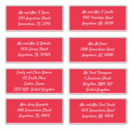 Rode individuele ontvanger Naam Adres Verzending Sticker