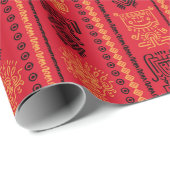 Rode inheemse patroon etnische stam Boho cultuur Cadeaupapier (Rol Hoek)