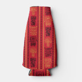 Rode inheemse patroon etnische stam Boho cultuur Flesjeskoeler (Voorkant)