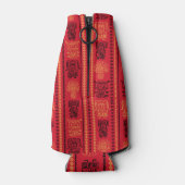 Rode inheemse patroon etnische stam Boho cultuur Flesjeskoeler (Achterkant)