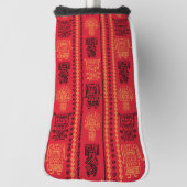 Rode inheemse patroon etnische stam Boho cultuur Golfheadcover (Draai 90)
