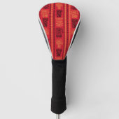 Rode inheemse patroon etnische stam Boho cultuur Golfheadcover (Voorkant)