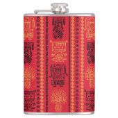 Rode inheemse patroon etnische stam Boho cultuur Heupfles (Voorkant)