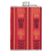 Rode inheemse patroon etnische stam Boho cultuur Heupfles (Achterkant)