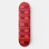 Rode inheemse patroon etnische stam Boho cultuur Persoonlijk Skateboard (Voorkant)