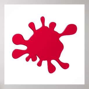 Rode inktvlek poster