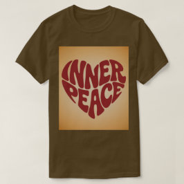 Rode Inner Peace Hart Bruine T-Shirt