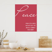 Rode Inspirerende Vredesquote Muurkunst Poster (Keuken)
